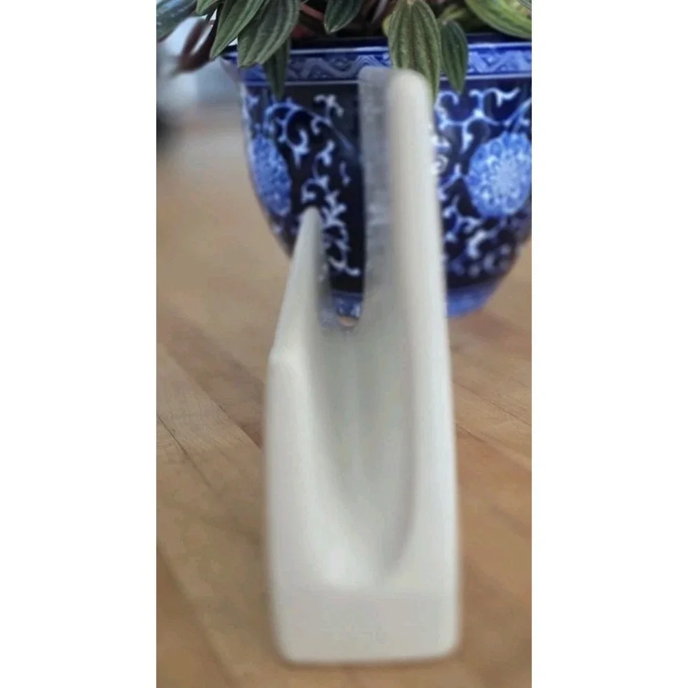White Ceramic Post Script Letter Holder Office Mail Sorter Modern Farmhouse‎